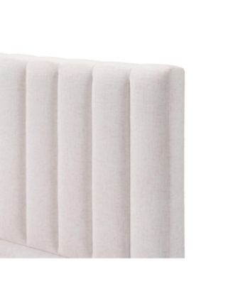 Streamdale King Size Linen Upholstered Bed Frame with Solid Wood Base, Beige