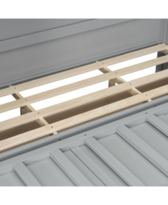 Queen Size Murphy Bed with Large Drawers and USB, Brushed Gray