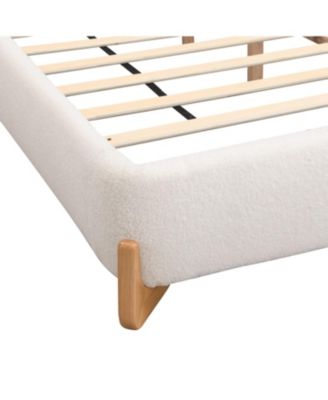 Elegant Boucle Upholstered Bed, A Luxurious and Comfortable Bedroom Centerpiece, Queen Size