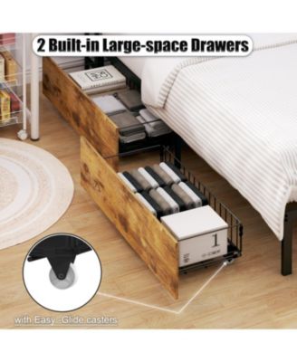 Corner Bed Frame: Full Daybed with Storage, Charging & LED