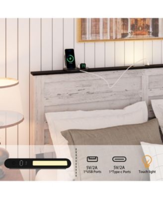 Streamdale  Furniture Queen Bed Frame Upholstered Headboard, Storage, LED, Pet Bed, Easy Assembly