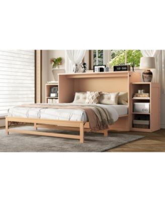 Queen size Pine, MDF, and Plywood storage drawers and shelves Murphy bed