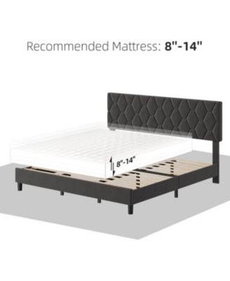 Pink King Upholstered Platform Bed, Heavy-Duty Wood Slat Support, Quiet Structure, Easy Assembly, No Box Spring Needed