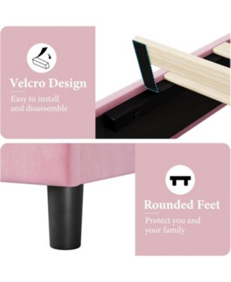 Platform Bed Frame with Upholstered Headboard, Wood Slats Support, No Box Spring Needed, Noise-Free & Easy Assembly