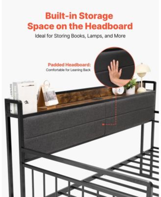 Metal Daybed with Trundle and Built-in Charging Station