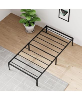 Twin Size 14 Inch Metal Platform Bed Frame with Under Bed Storage Heavy Duty Steel Slats