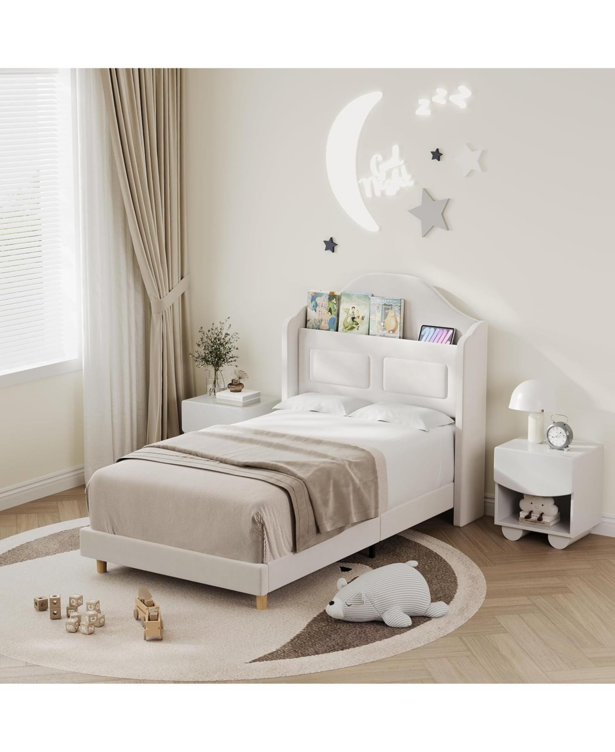 Easy Assembly Twin Size Bed Frame Space Saving, for Living Room, Guest Room