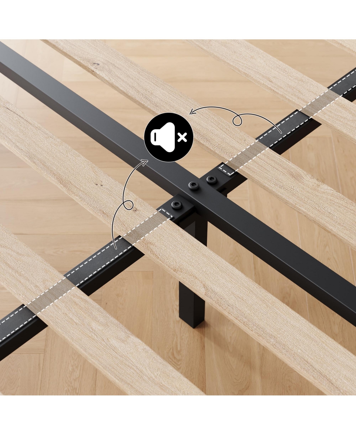 gaomon Easy Assembly Full Size Bed Frame Space Saving, for Living Room