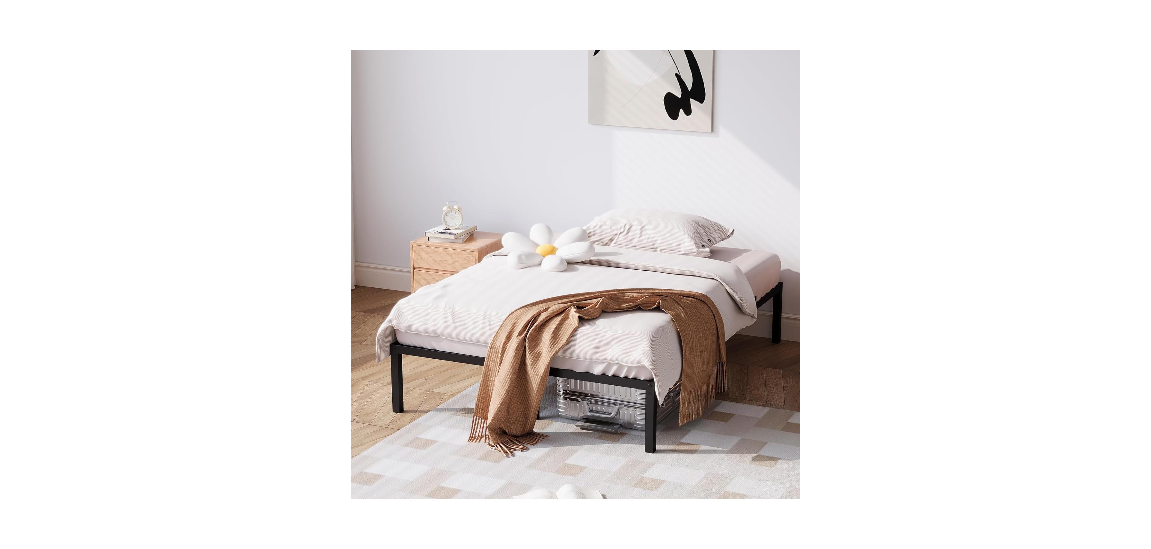 gaomon Easy Assembly 10 Inch Full Size Metal Platform Bed Frame Noise Free Mattress Foundation Space Saving, for Living Room, Guest Room