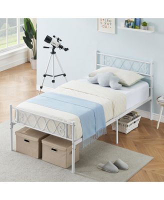 Modern Bed Frame, Metal Platform Bed with Headboard and Footboard, 13.7 Inches Underbed Storage Heavy-Duty Bed Frame