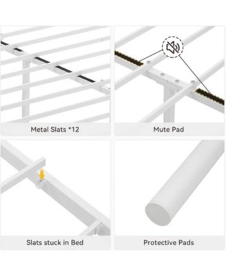 Heavy-Duty Steel Slat Metal Bed Frame with Headboard and Footboard – Platform Bed