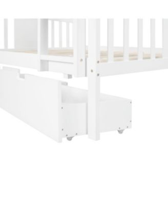 + Full Over Full + Wood + Drawers & Ladder + Bunk Bed