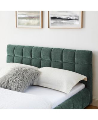 Queen Size Upholstered Bed with Storage Drawer - Green