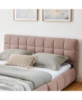 Queen Size Chenille Upholstered Bed with Storage Drawer