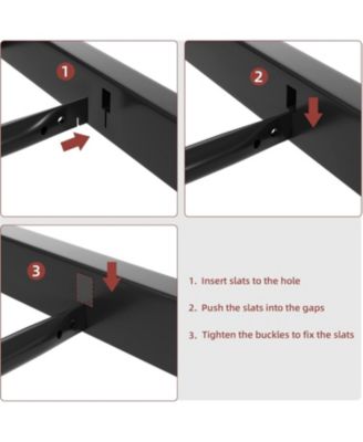+ Size (Queen/King/Twin) + Metal + Headboard & Footboard + Platform Bed Frame