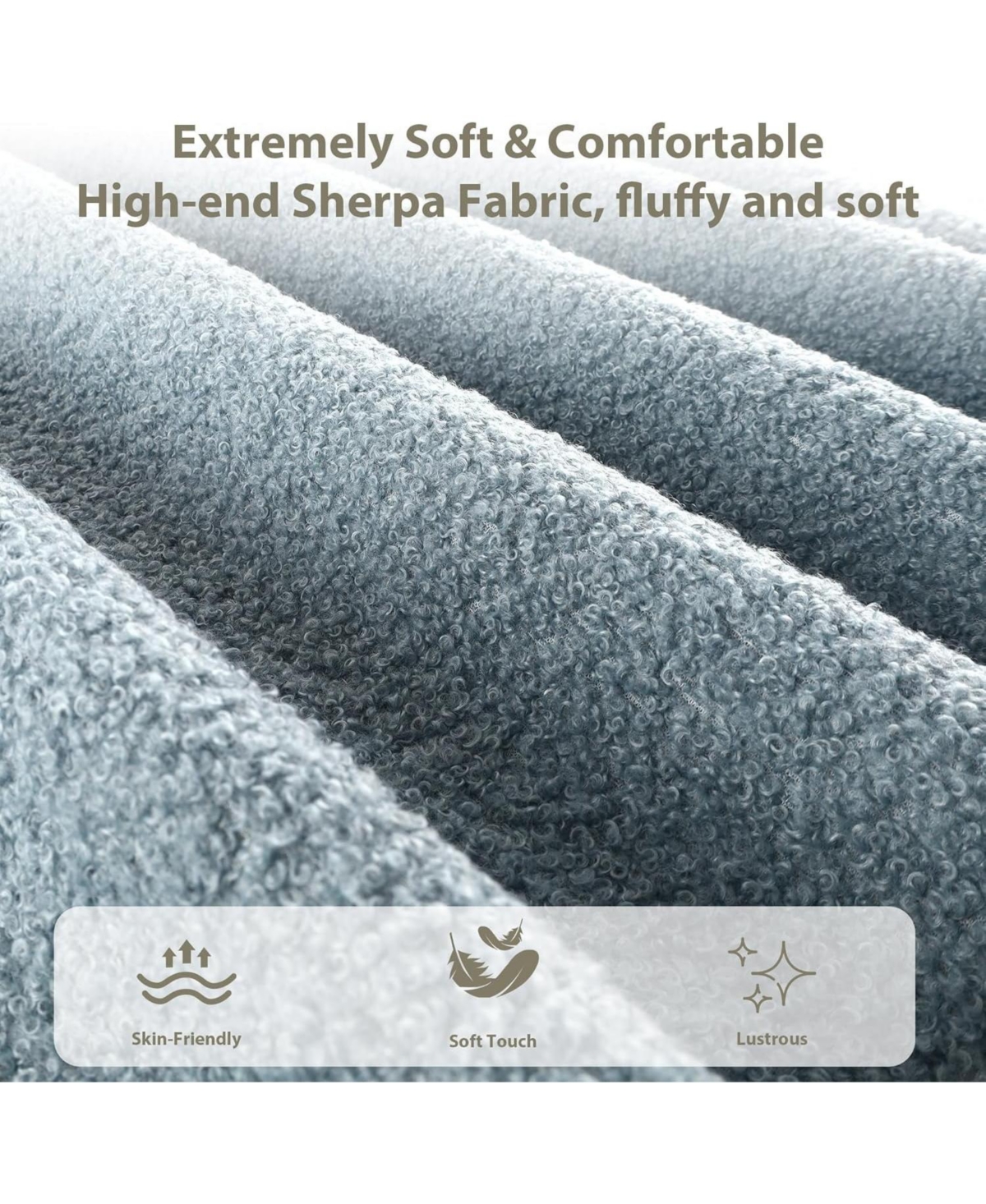 gaomon Twin Size Blue Boucle Kids Bed Frame with Upholstered Headboard, Low Profile, Heavy Duty Wooden Slats, No Box Spring Needed