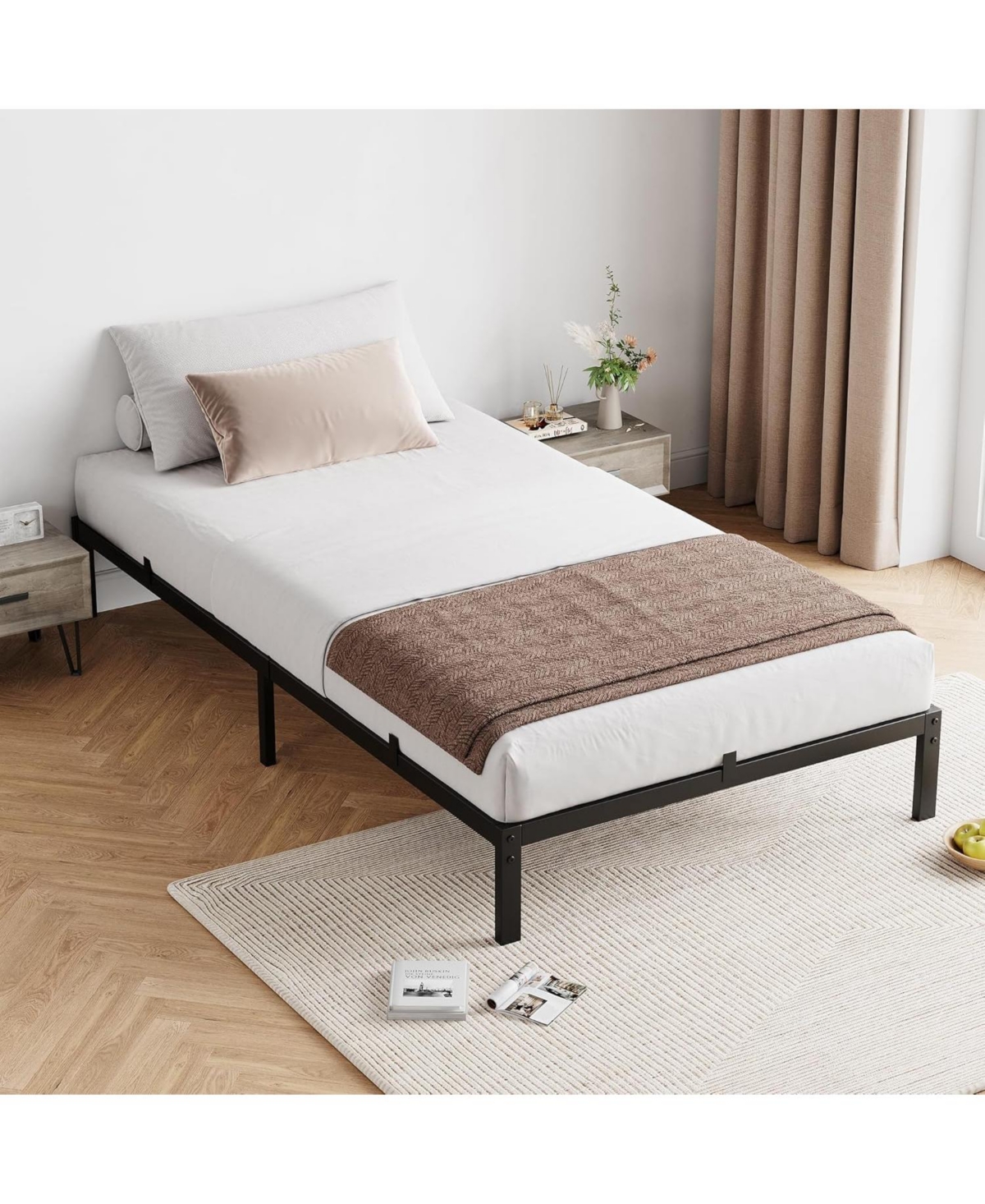 gaomon Twin Bed Frame Simple Assembly Labeled Parts Tools Included Quick Setup