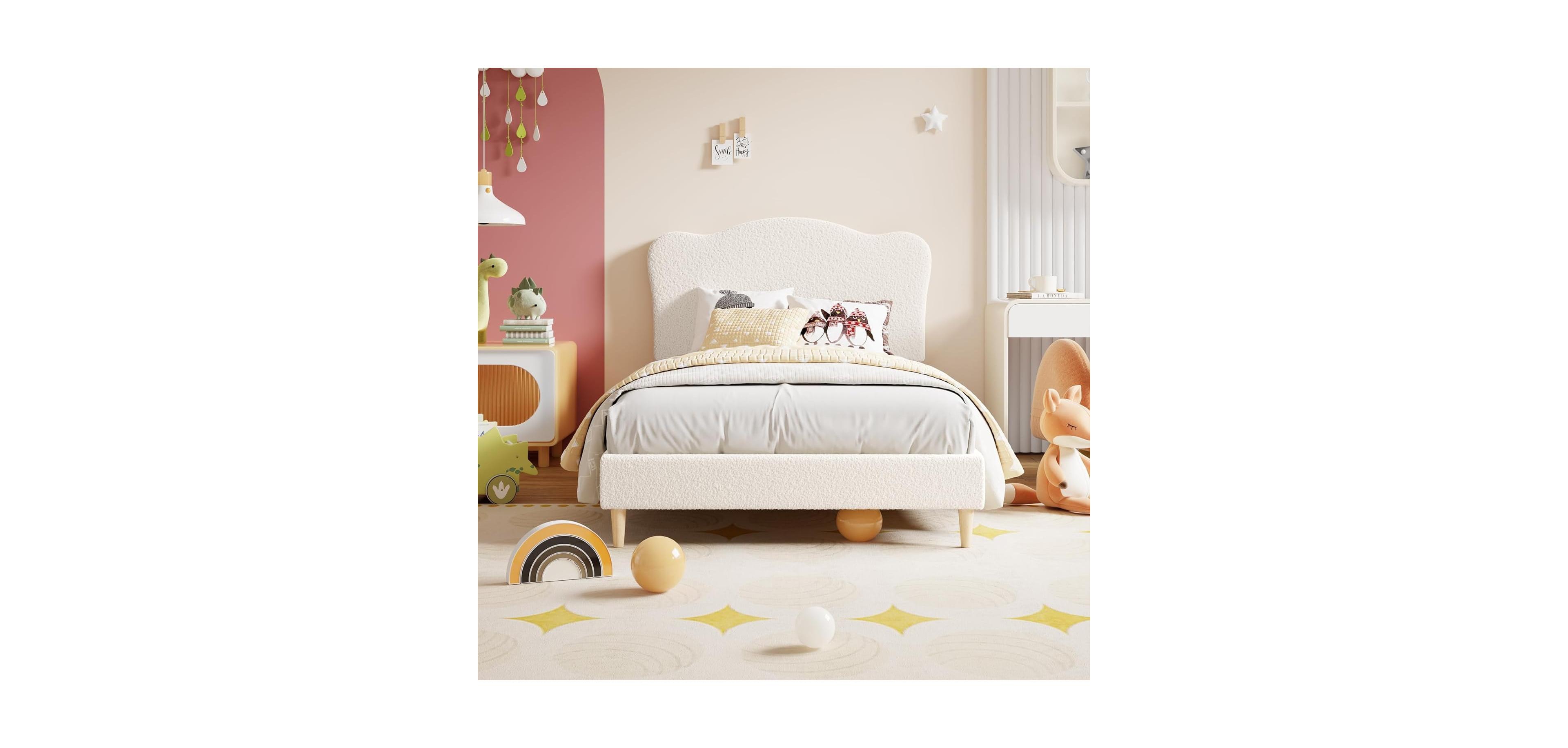 Gaomon Easy Assembly Twin-xl Bed Frames Upholstered Twin-xl Bed Platform Space Saving, for Living Room, Guest Room