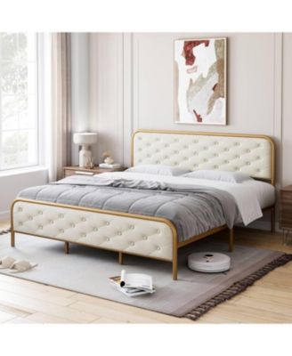 Easy Assembly King Size Bed Frame Space Saving, for Living Room, Guest Room