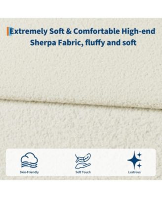 Senfot Full Boucle Platform Bed with Upholstered Headboard, Rounded Corners, Low-Profile Heavy-Duty Frame, Wood Slats, Noise-Free Design