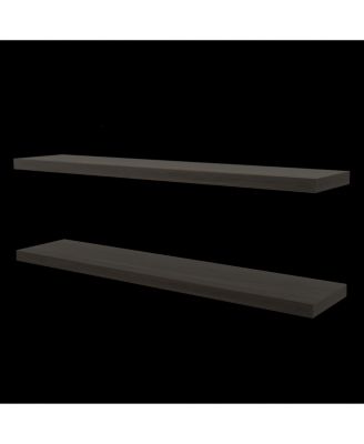 Greer Floating Shelf in Melamine x2, Dark Oak