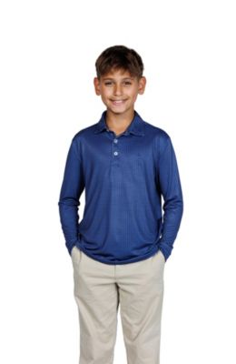 Mini Houndstooth Long Sleeve Performance Polo