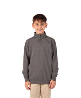 Tailorbyrd Boys Fleece Quarter Zip - Charcoal heather
