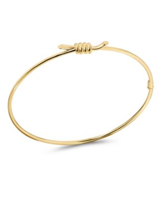 Love Knot Bangle Bracelet in 14K Gold, Fits Small to Medium Wrist, Approx. 3.1 grams.
