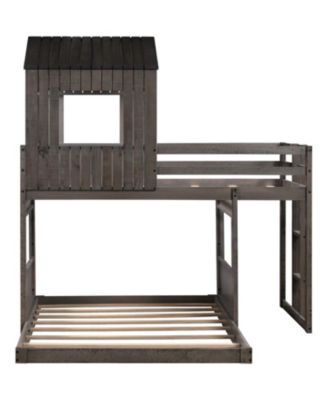 Streamdale Twin Over Full Playhouse Loft Bunk Bed