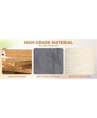 78.8" Dark Gray Cat Tree - 12 Sisal Posts + Wide Base