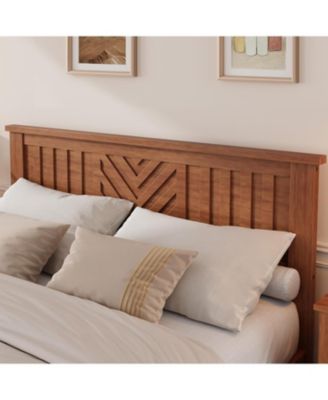 Queen Size Wooden Platform Bed Frame with Headboard and Slat Support, No Box Spring Required - Standard/Queen