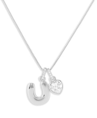 Sterling Silver Initial Charm Necklace in Holiday Ornament, Macy's Exclusive