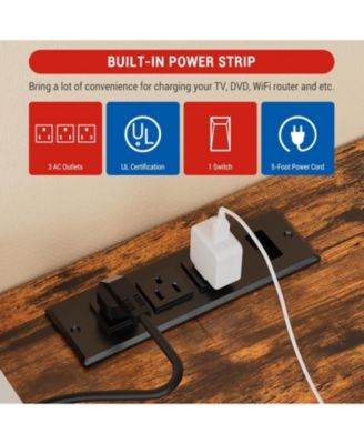 10-Drawer Wooden Storage Cabinet with Power Outlets, Steel Frame Tiger Stripe Fabric Dresser