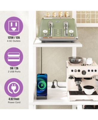 Modern Kitchen Food Cabinet with Adjustable Shelves, Spacious Countertop, Sturdy Organizer Pantry, Gray