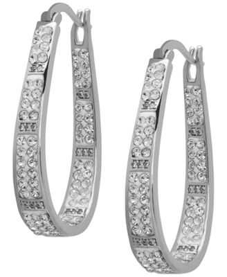 Crystal Stone Inside-Out Hoop Earrings