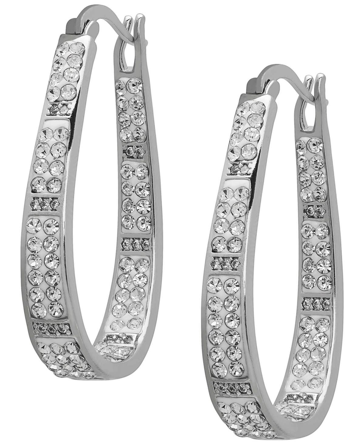 Macy's Crystal Stone Inside-Out Hoop Earrings