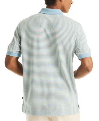 Men's Striped Spread Collar Polo Shirt