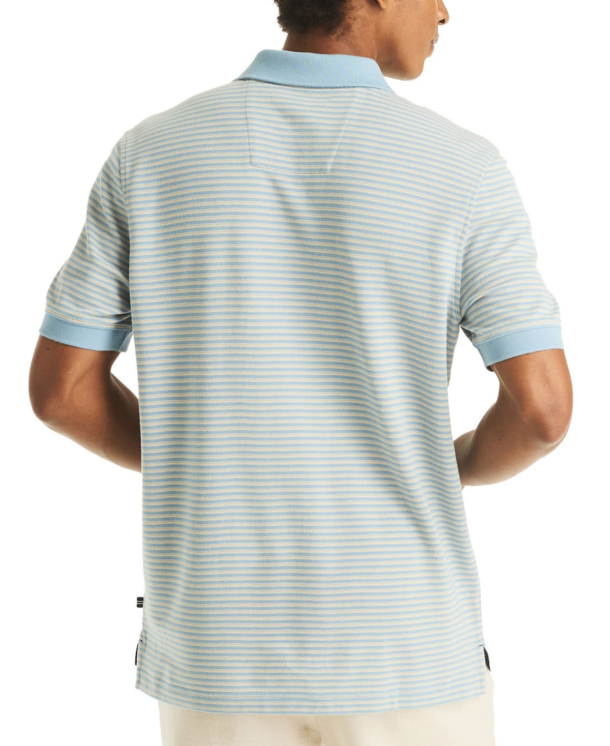 Nautica Men's Striped Spread Collar Polo Shirt
