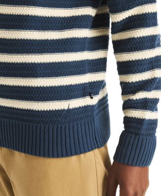 Men's Textured Striped Crewneck Sweater