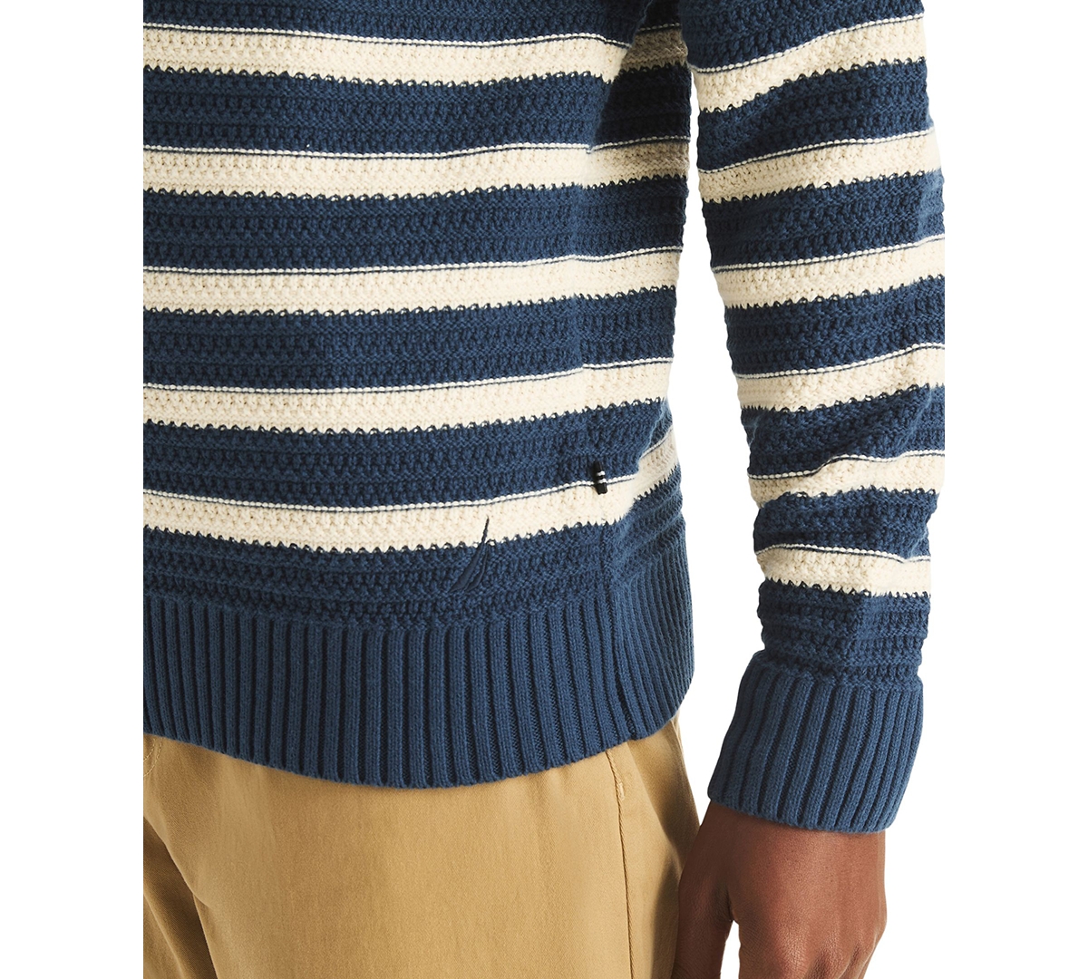 Nautica Men's Textured Striped Crewneck Sweater