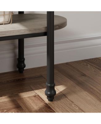 43.3" Brown Entryway Console Table with Two-Tier Storage, Sturdy Sofa Table, Narrow Hallway