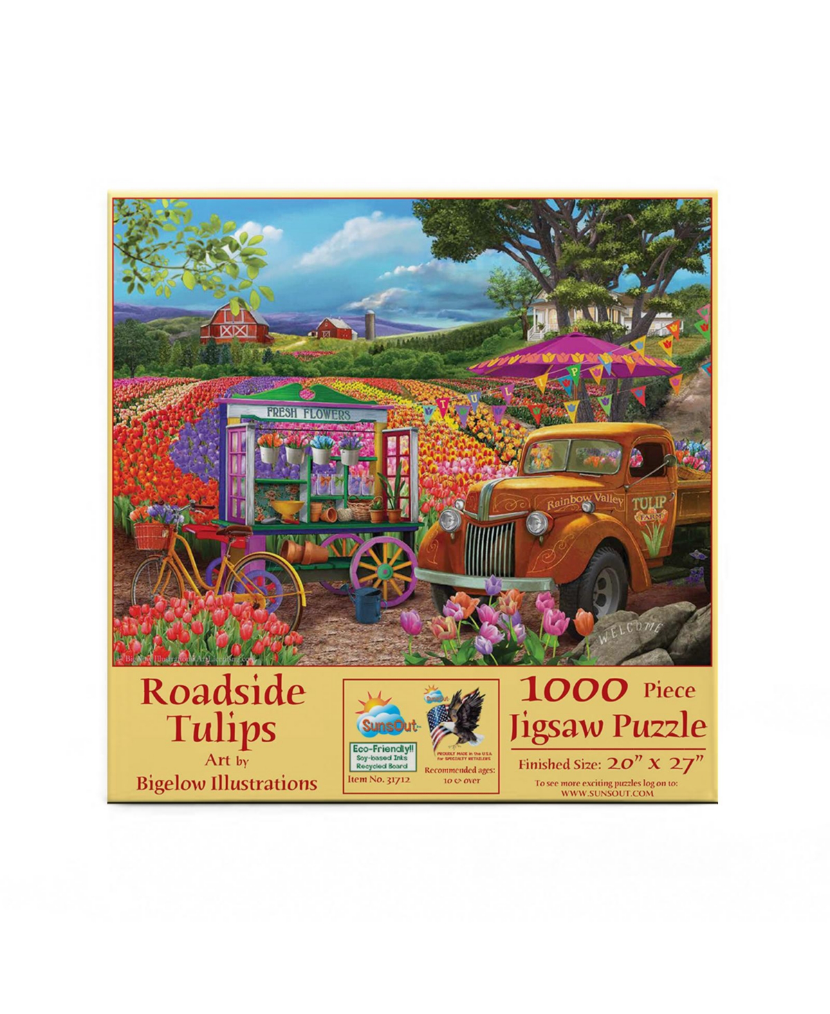 SunsOut Roadside Tulips 1000 piece Jigsaw Puzzle for Adults