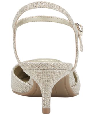 Women's Rose Ankle Strap Kitten Heel Pumps