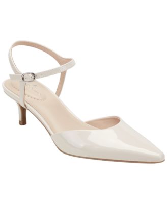 Women's Rose Ankle Strap Kitten Heel Pumps