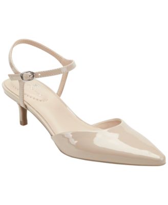 Women's Rose Ankle Strap Kitten Heel Pumps