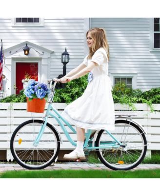 26-Inch Cruiser Bike for Family Rides, Low Step Frame with Passenger Seat & Footrests