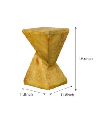 19.6" H Modern Concrete Side Table - Stylish Decorative End Table for Patio, Garden, Porch, Living Room, or Bedroom Decor