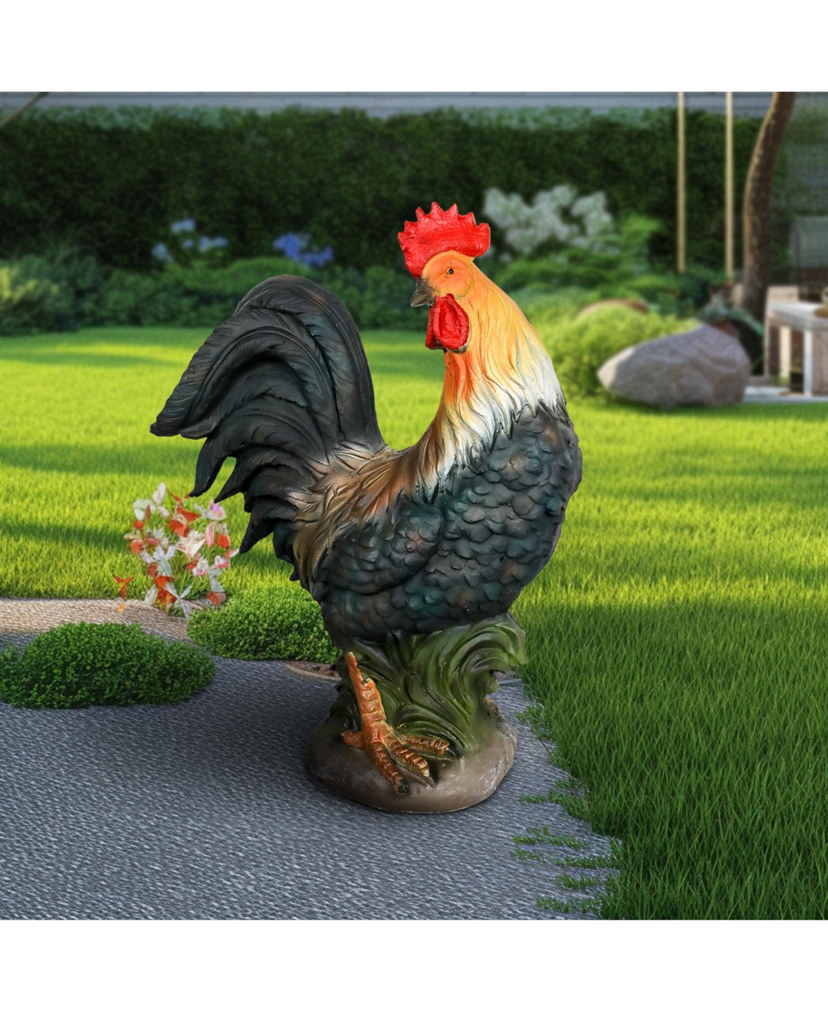 Sunjet 22.8" Rooster Garden Statue