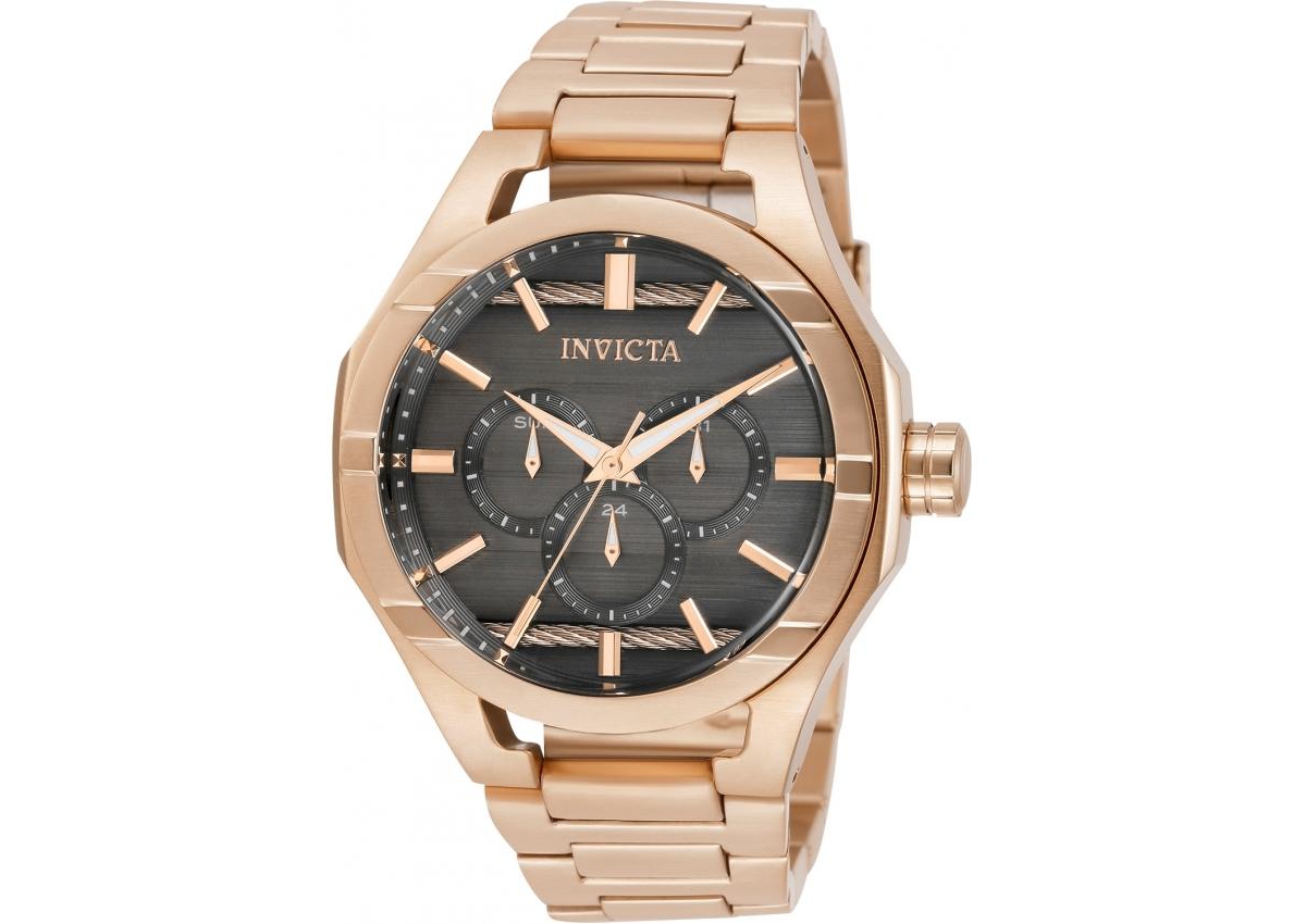 Invicta Men's 31834 Bolt Quartz Chronograph Rose Gold, Charcoal Dial Watch