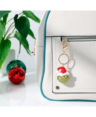 The Grinch Crystal Keychain with Santa Hat, Gold-Tone